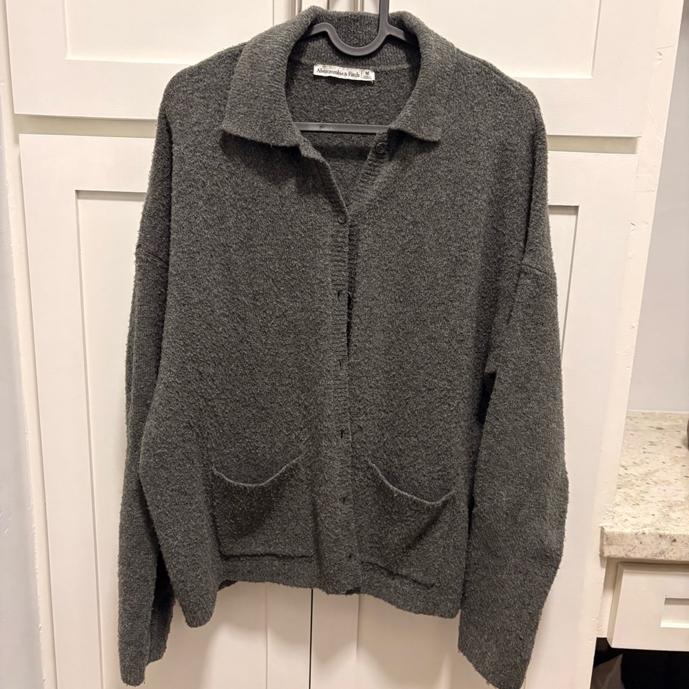 Abercrombie & Fitch Charcoal Knit Cardigan